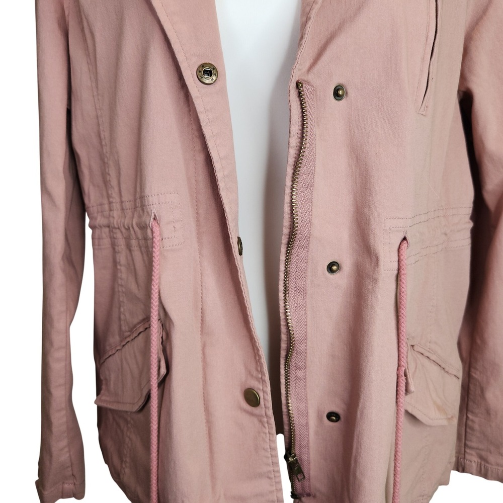 Eden Society Womens 1X Dusty Rose Pink Utility Cargo Jacket Drawstring Waist - Picture 3 of 10